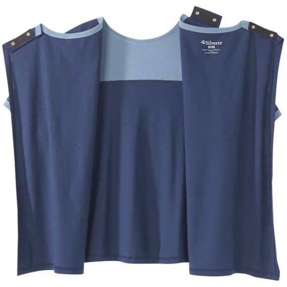 Silverts Men's Open Back Wheelchair Adaptive Active T-Shirt Large Blue - As Is - Picture 3 of 5